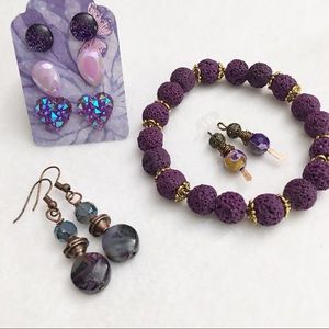 Purple Bracelet and earrings by Jules Jewelry Box